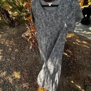 LuLaRoe Asymmetrical Dress in Gray and Black